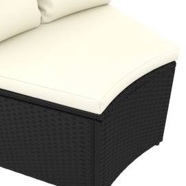 Set mobilier de grădină cu perne, 5 piese, negru, poliratan, 8 image