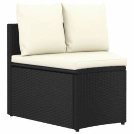 Set mobilier de grădină cu perne, 5 piese, negru, poliratan, 4 image