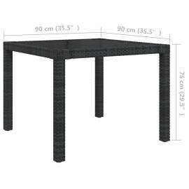 Set mobilier de exterior cu perne, 5 piese, negru, poliratan, 11 image