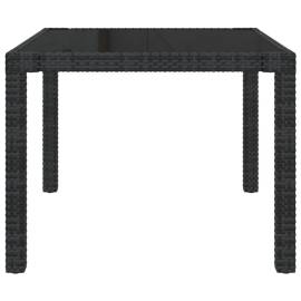 Set mobilier de exterior cu perne, 5 piese, negru, poliratan, 9 image