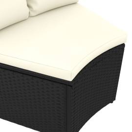 Set mobilier de grădină cu perne, 4 piese, negru, poliratan, 8 image