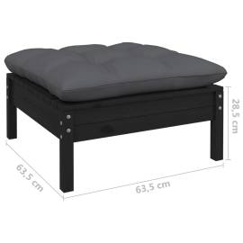 Set mobilier grădină 4 piese, cu perne antracit, lemn de pin, 11 image