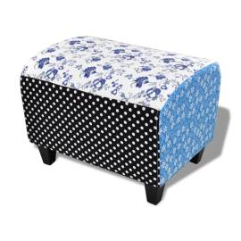 Taburet, design mozaic, albastru & alb, 2 image
