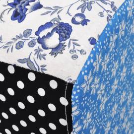 Taburet, design mozaic, albastru & alb, 5 image