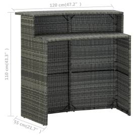 Set mobilier bar de grădină cu perne, 5 piese, gri, 8 image