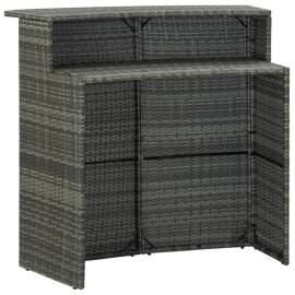 Set mobilier bar de grădină cu perne, 5 piese, gri, 5 image