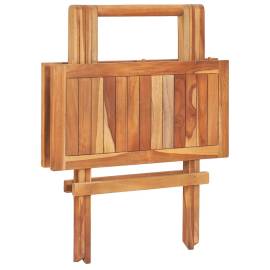 Set mobilier bistro cu perne antracit, 3 piese, lemn masiv tec, 9 image