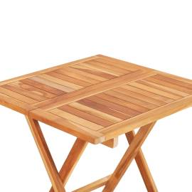 Set mobilier de bistro pliabil, 3 piese, lemn masiv de tec, 11 image