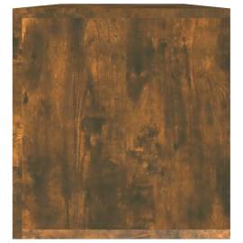 Cutie de depozitare viniluri, stejar fumuriu, 71x34x36 cm, lemn, 4 image