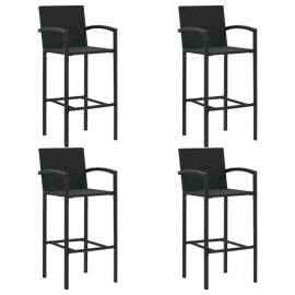 Set mobilier bar de gradină, 5 piese, negru, 8 image