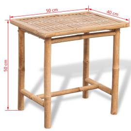Set mobilier bistro cu perne, 3 piese, bambus, 9 image