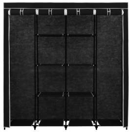 Șifonier cu 4 compartimente, negru, 175 x 45 x 170 cm, 5 image