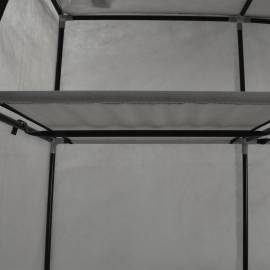 Șifonier cu bare și compartimente, gri, 150x45x175 cm, textil, 2 image