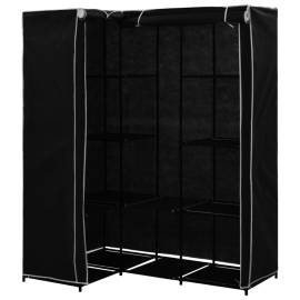 Șifonier de colț, negru, 130 x 87 x 169 cm, 3 image