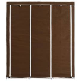 Dulap cu bare și compartimente, maro, 150x45x175 cm, textil, 7 image