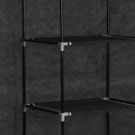 Dulap cu bare și compartimente, negru, 150x45x175 cm, 2 image