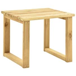 Șezlong de grădină cu masă și pernă, lemn de pin tratat, 9 image