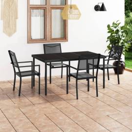 Set mobilier de exterior, 5 piese, oțel