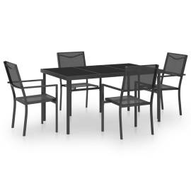 Set mobilier de exterior, 5 piese, oțel, 2 image