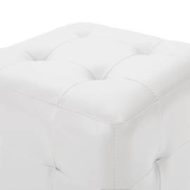 Taburet, 2 buc., alb, 30x30x30 cm, piele ecologică, 4 image