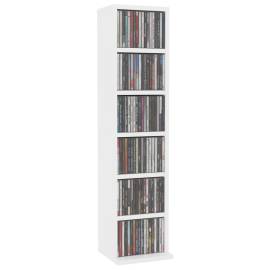 Dulap cd-uri, alb, 21x20x88 cm, lemn compozit, 3 image