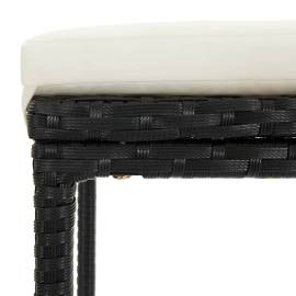 Set mobilier bar de grădină cu perne, 5 piese, negru, 10 image