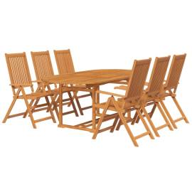 Set mobilier de exterior, 7 piese, lemn masiv de acacia, 3 image