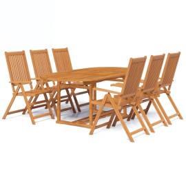 Set mobilier de exterior, 7 piese, lemn masiv de acacia, 2 image