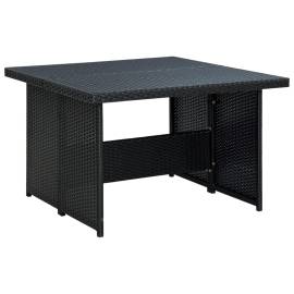 Set mobilier de grădină cu perne, 6 piese, negru, poliratan, 6 image