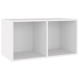 Cutie de depozitare viniluri, alb, 71x34x36 cm, lemn compozit, 2 image