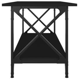 Măsuță de cafea, negru, 100x45x45 cm, lemn prelucrat și fier, 5 image