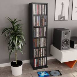 Dulap cd-uri, negru, 21x20x88 cm, lemn compozit