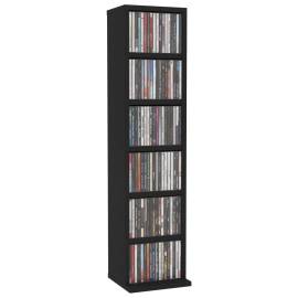 Dulap cd-uri, negru, 21x20x88 cm, lemn compozit, 3 image