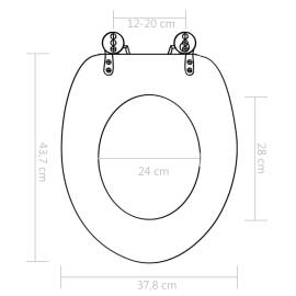 Capac wc cu închidere silențioasă, mdf, design scoici, 9 image