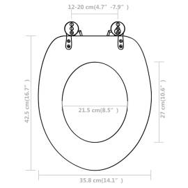 Capace wc, 2 buc., alb, mdf, 9 image