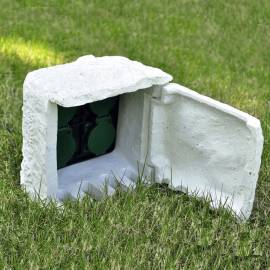 Priză de grădină cu 4 intrări impermeabilă rășină albă, 2 image
