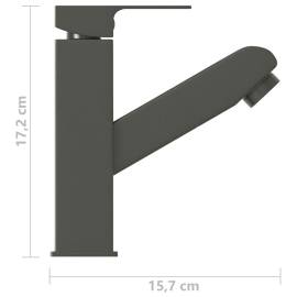 Robinet chiuvetă de baie retractabil, gri, 157x172 mm, 6 image