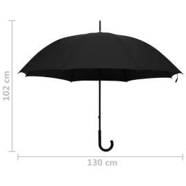 Umbrelă, negru, 130 cm, 6 image