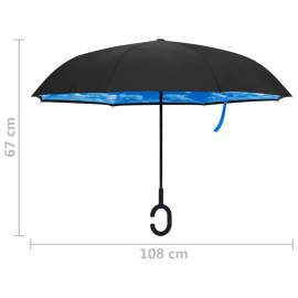 Umbrelă cu mâner în formă de c, negru, 108 cm, 6 image