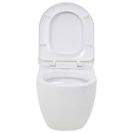Vas toaletă suspendat cu rezervor încastrat înalt, ceramică, 7 image