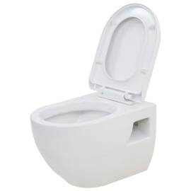 Vas toaletă suspendat cu rezervor încastrat înalt, ceramică, 6 image