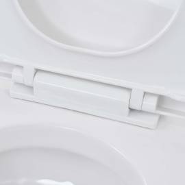 Vas toaletă suspendat cu rezervor încastrat înalt, ceramică, 2 image