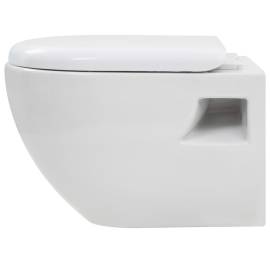 Vas toaletă suspendat cu rezervor încastrat înalt, ceramică, 10 image