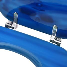 Capac wc, mdf, albastru, model strop de apă, 7 image