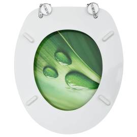 Capac wc, mdf, verde, model picătură de apă, 6 image