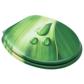 Capac wc, mdf, verde, model picătură de apă, 3 image