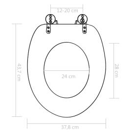 Capac wc cu închidere silențioasă, mdf, design bambus, 9 image