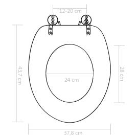 Capac wc cu închidere silențioasă, mdf, design picătură de apă, 9 image