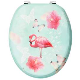 Scaune wc cu capac, 2 buc., mdf, model flamingo, 5 image