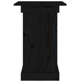 Suport pentru flori, negru, 40x40x60 cm, lemn masiv de pin, 6 image